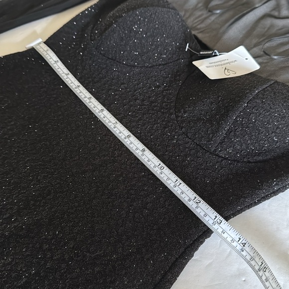 Windsor Women’s Evening Cocktail Dress Black Sparkly With Sheer Sleeves Size L - Picture 10 of 17